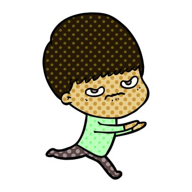 Vektör çizim karikatür kızgın çocuk