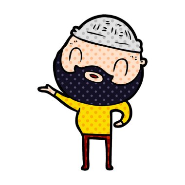 vektör çizim karikatür sakallı adam