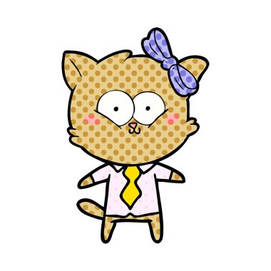 Çizgi film kedisinin vektör çizimi