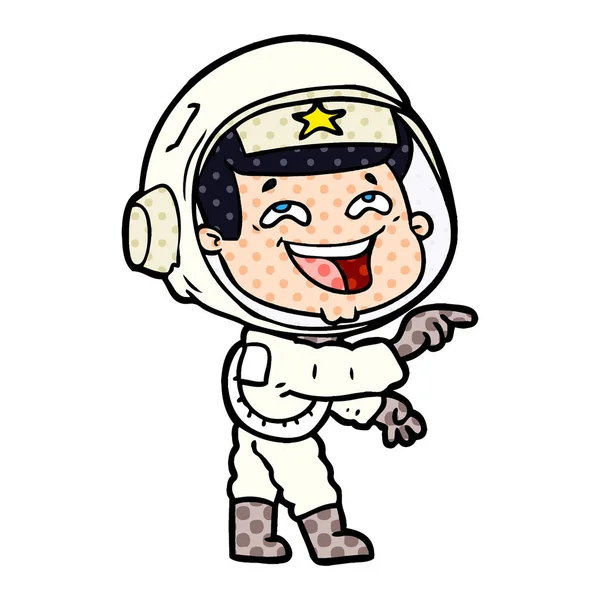 Illustration Vectorielle Dessin Animé Riant Astronaute — Image vectorielle