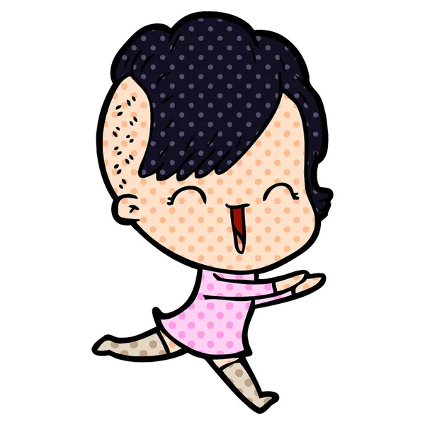 卡通快乐的时髦女孩 — 图库矢量图片