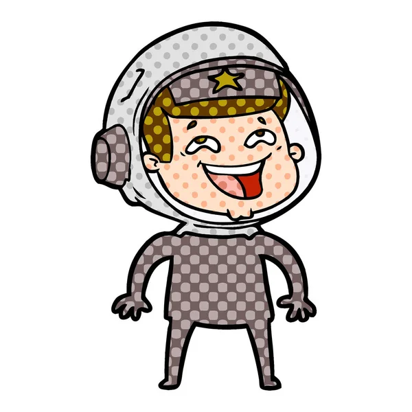 Vector Ilustración Dibujos Animados Astronauta Riendo — Archivo Imágenes Vectoriales