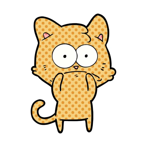 Vector Ilustración Dibujos Animados Gato Nervioso — Vector de stock