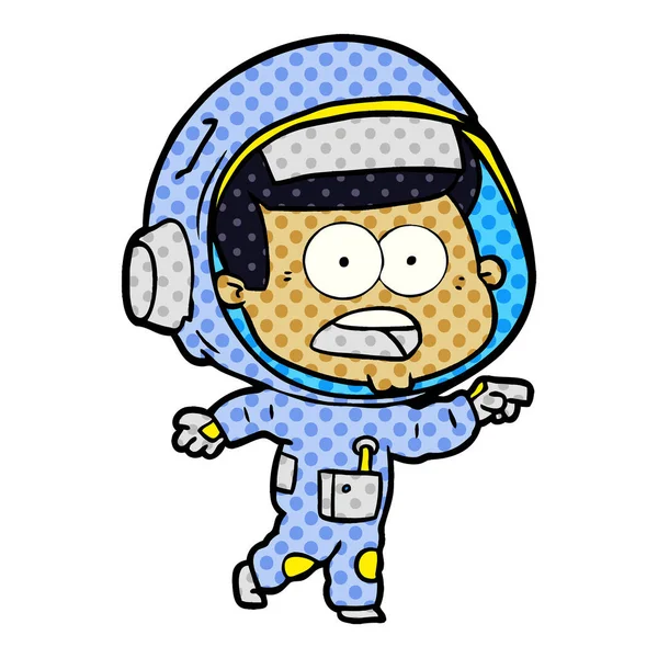 漫画宇宙飛行士のベクトル図 — ストックベクタ