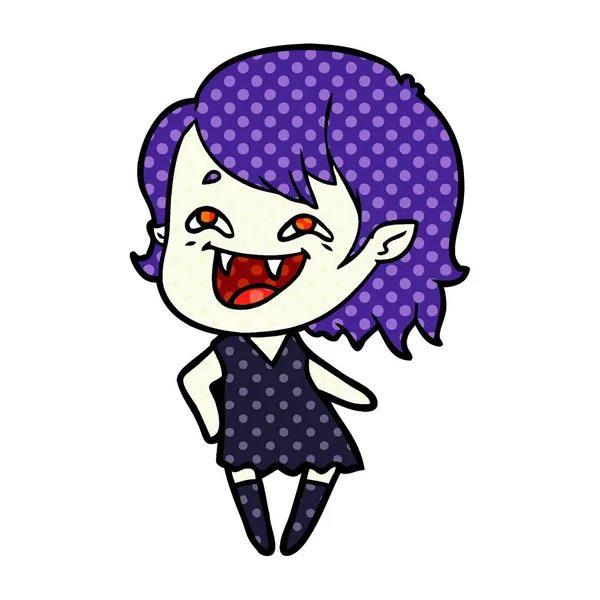 Cartoon Lachen Vampier Meisje — Stockvector
