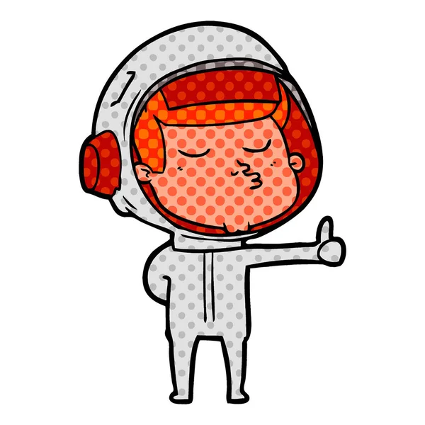 Vector Illustration Cartoon Confident Astronaut — Stock Vector