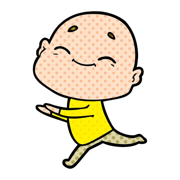 快乐卡通秃头男人 — 图库矢量图片