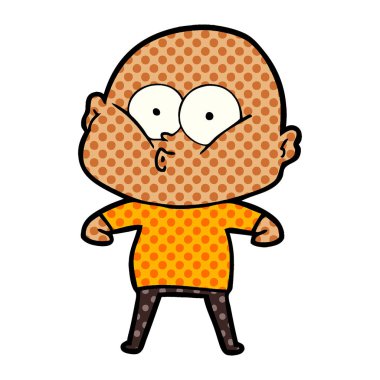 vektör çizim karikatür kel adam