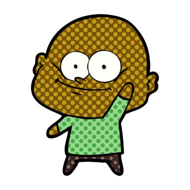 karikatür kel adam bakıyor