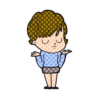 Çizgi filmdeki kadının vektör çizimi