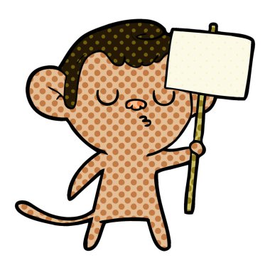 Çizgi film maymununun vektör çizimi