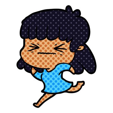 vektör çizim karikatür kızgın kız