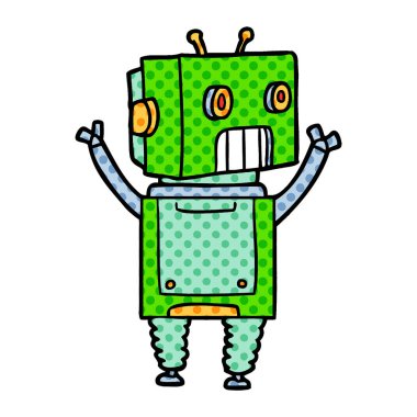 Çizgi film robotunun vektör çizimi