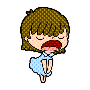 vektör çizim karikatür kadın söz