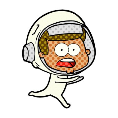 Çizgi film astronotunun vektör çizimi