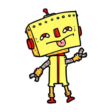 Çizgi film robotunun vektör çizimi