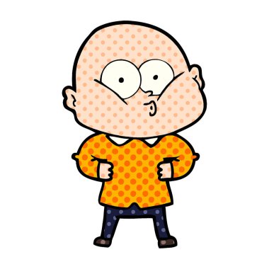 vektör çizim karikatür kel adam