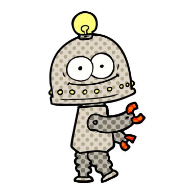 ampul ile mutlu karton robot