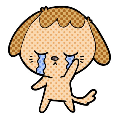 vektör çizim karikatür köpek ağlama