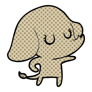 vektör çizim sevimli çizgi fil