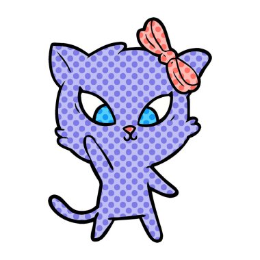 Çizgi film kedisinin vektör çizimi