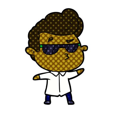 vektör çizim karikatür cool adam