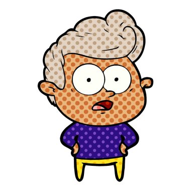  vektör çizim karikatür bakan adam