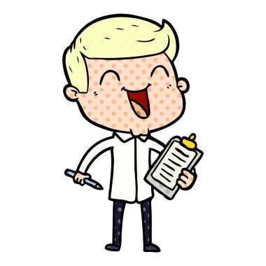 vektör çizim karikatür mutlu adam