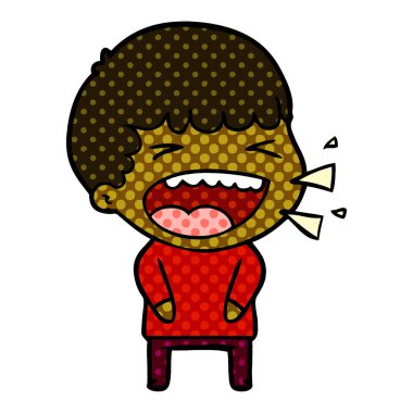 adam gülüyor karikatür vektör çizim