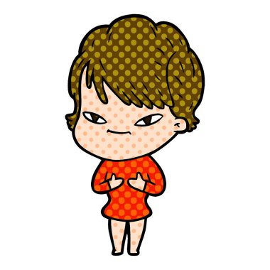 vektör çizim karikatür mutlu kadın