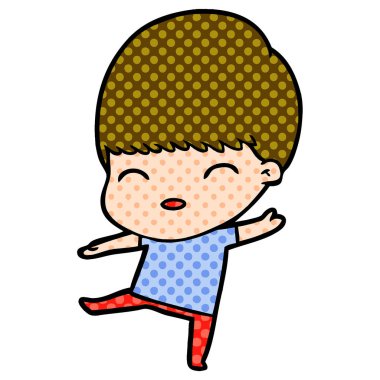 mutlu çizgi film çocuk vektör çizim