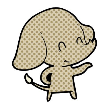 vektör çizim sevimli çizgi fil