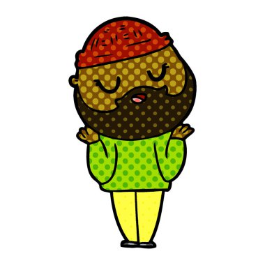 Sakallı sevimli çizgi adam