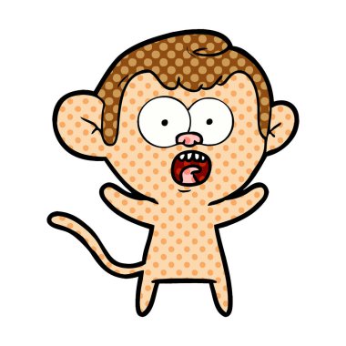 vektör çizim karikatür şok maymun