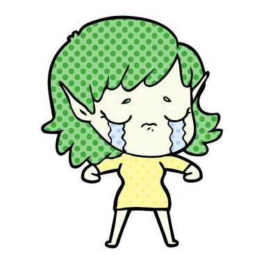 çizgi film ağlayan elf kızı