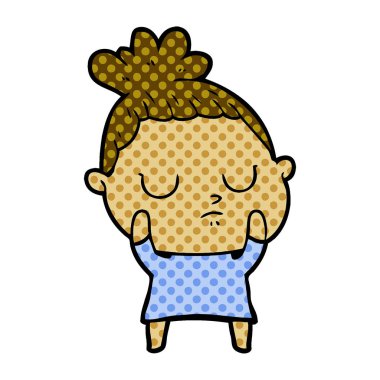 vektör çizim karikatür sakin kadın