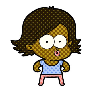 surat asmayı çizgi film kız vektör çizim