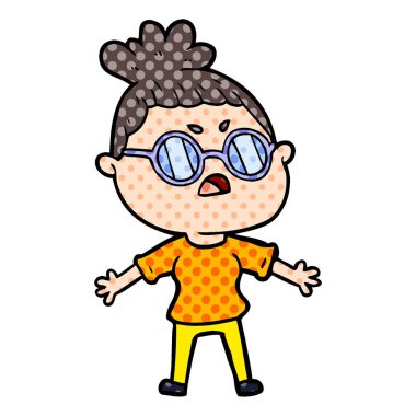 vektör çizim karikatür rahatsız kadın