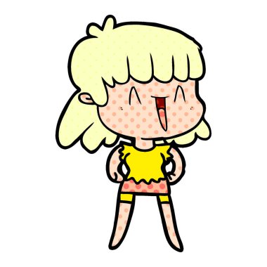 Çizgi filmdeki kadının vektör çizimi