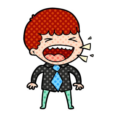 adam gülüyor karikatür vektör çizim