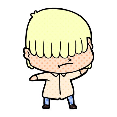 dağınık saçlı çocuk çizgi film