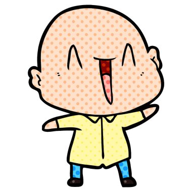 vektör çizim karikatür kel adam