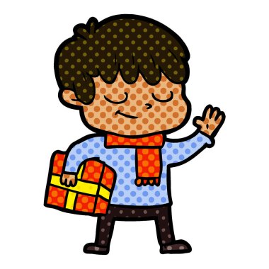 vektör çizim karikatür mutlu çocuk