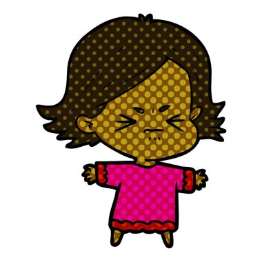 vektör çizim karikatür kızgın kadın