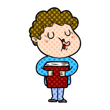  vektör çizim karikatür adam şarkı