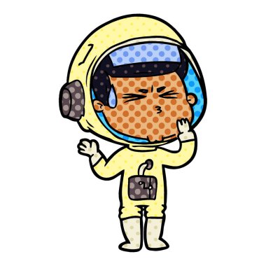 vektör çizim karikatür astronot vurguladı