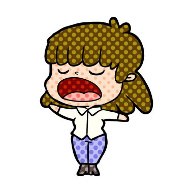 vektör çizim karikatür kadın söz