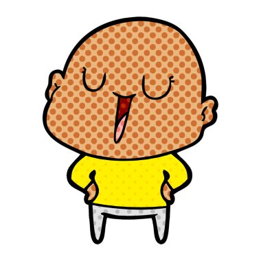 vektör çizim karikatür kel adam