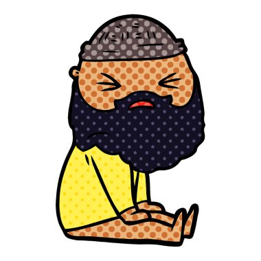 Sakallı çizgi film adamı.