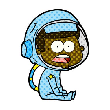 Çizgi film astronotunun vektör çizimi